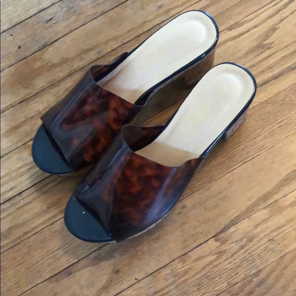 Cork Mules Platform With Tortoise Pattern - image 3